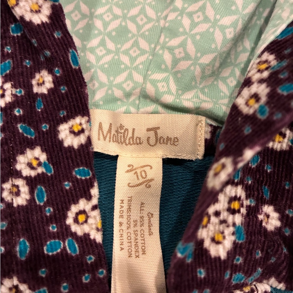 Matilda Jane Teal Dress with Floral Hood - Picture 4 of 8